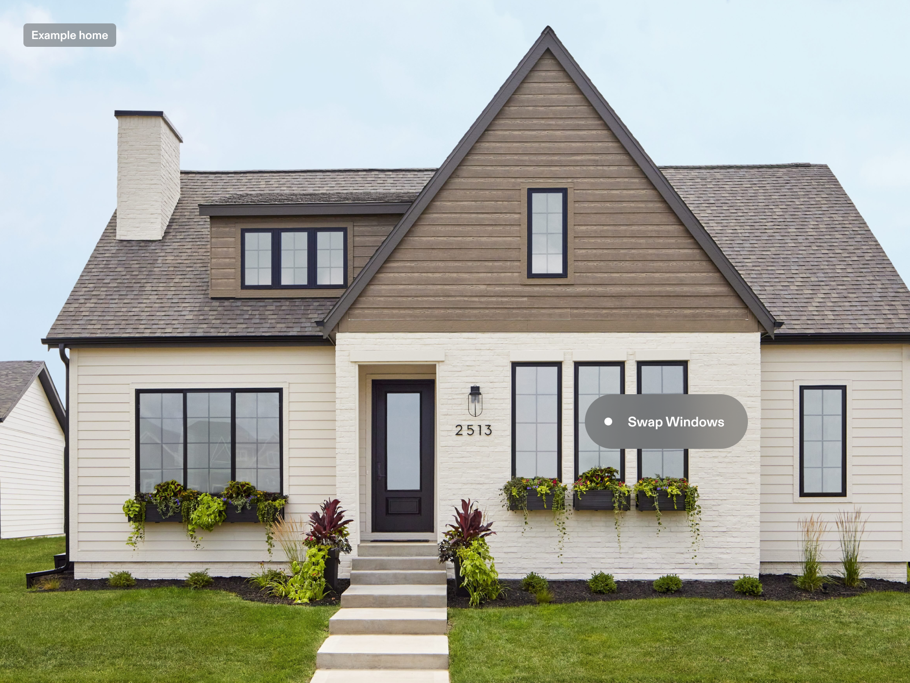 home rendering with window customization options 