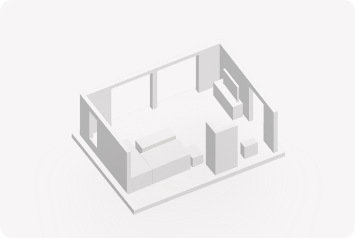Model of an average-sized room floor plan.