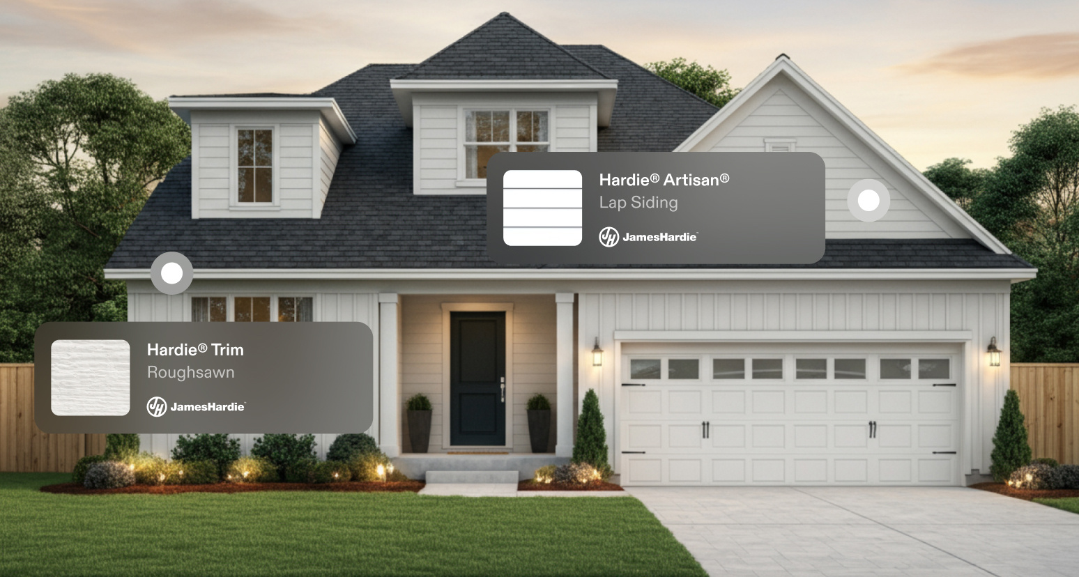 Exterior home image with Hardie Trim and Hardie Artisan Lap Siding