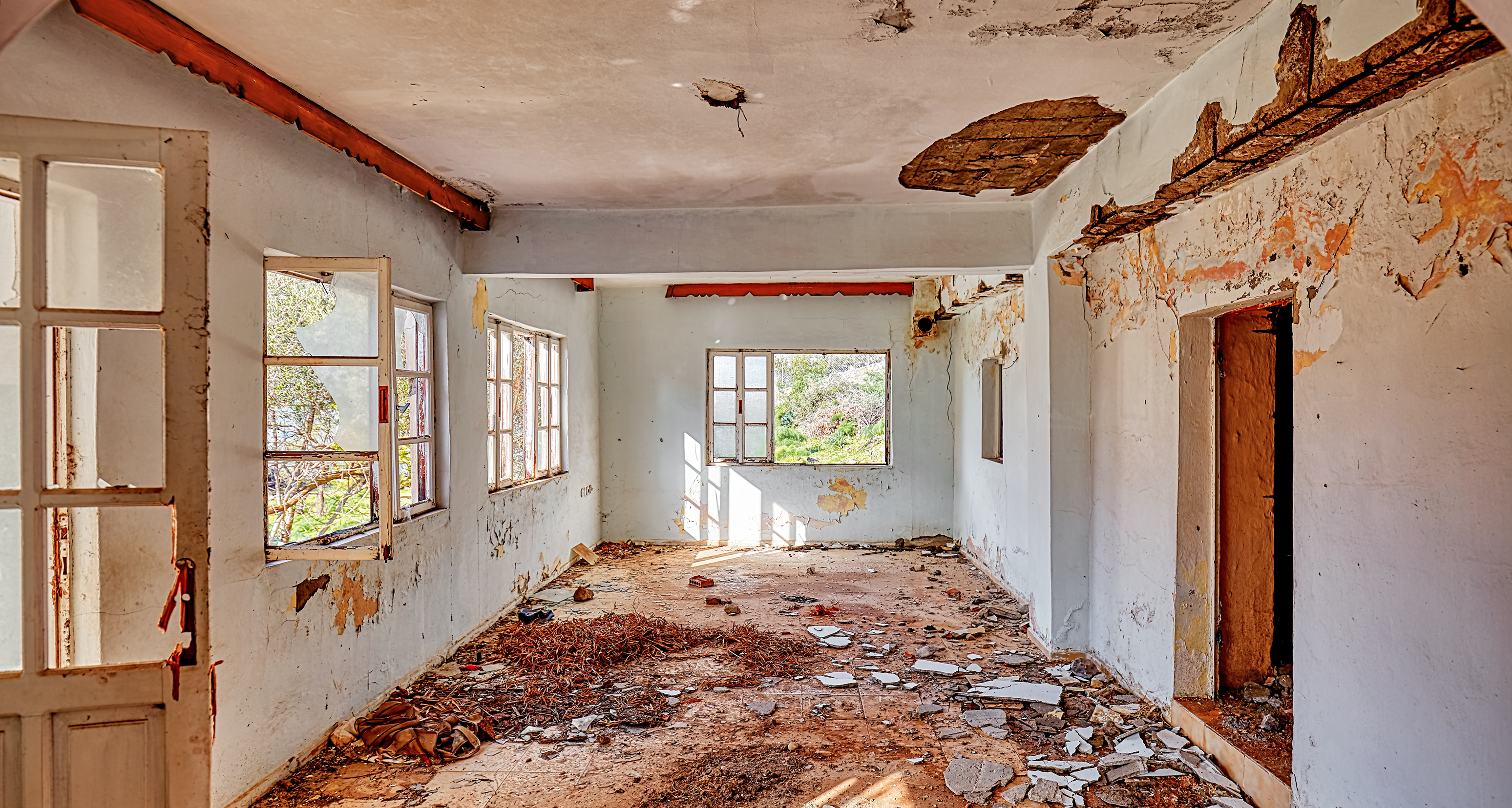Damaged interior