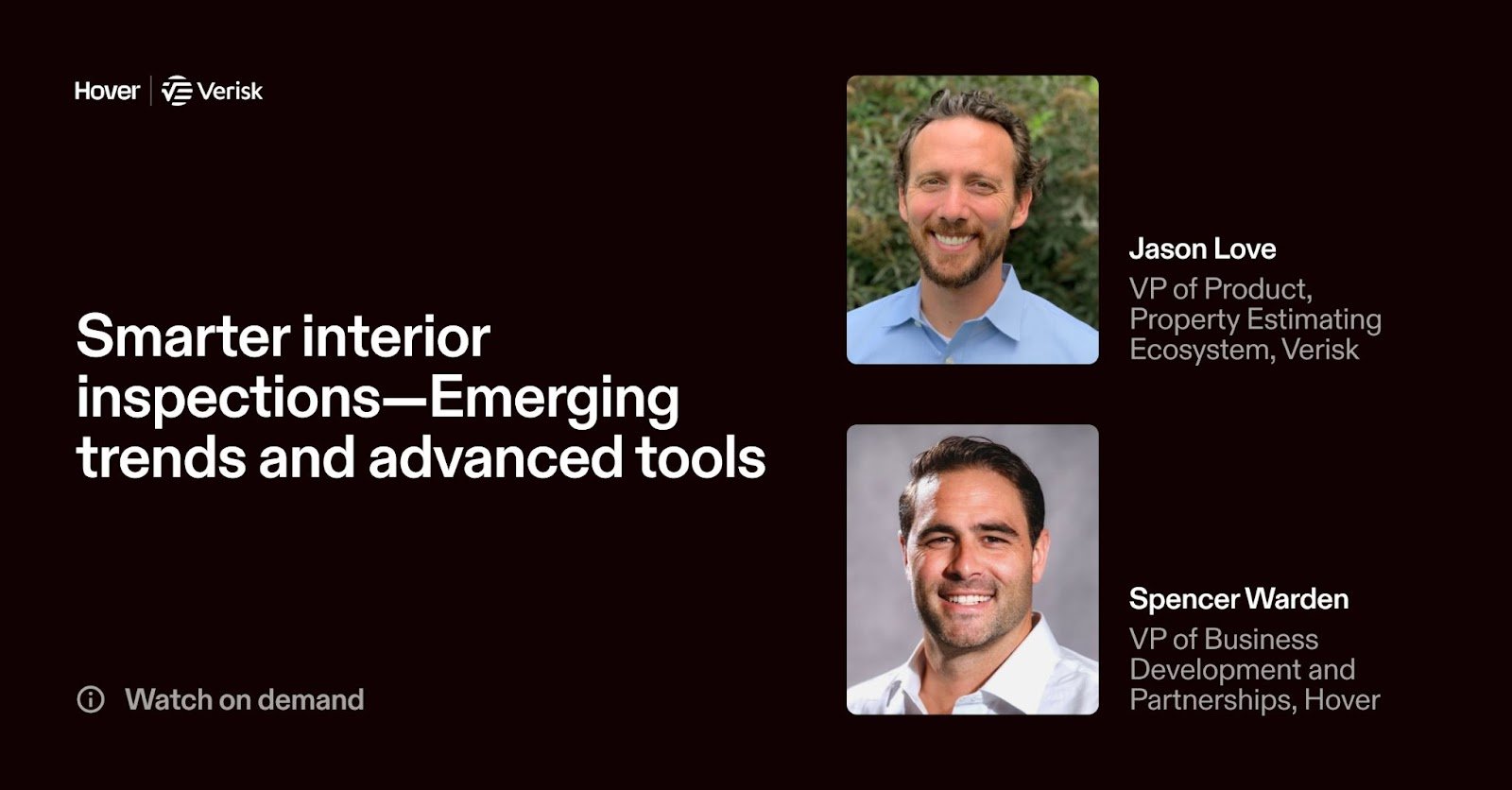 Hover and Verisk Webinar Graphic with speaker headshots